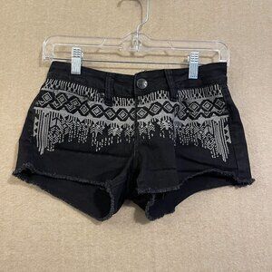YMI Shorts Women's 3 Black with White Embroidery